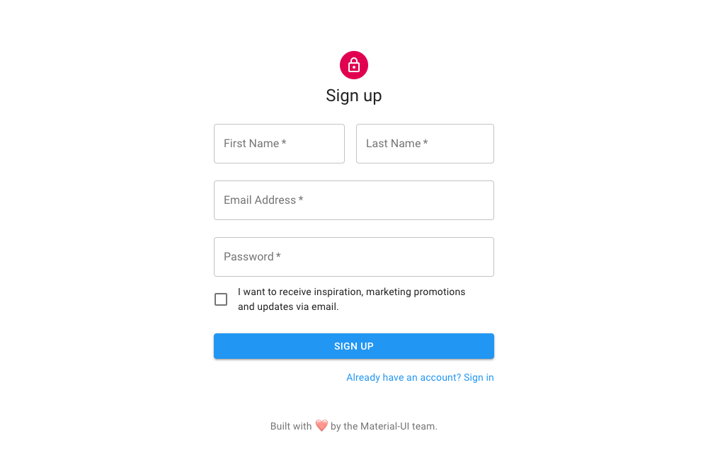 Sign-up